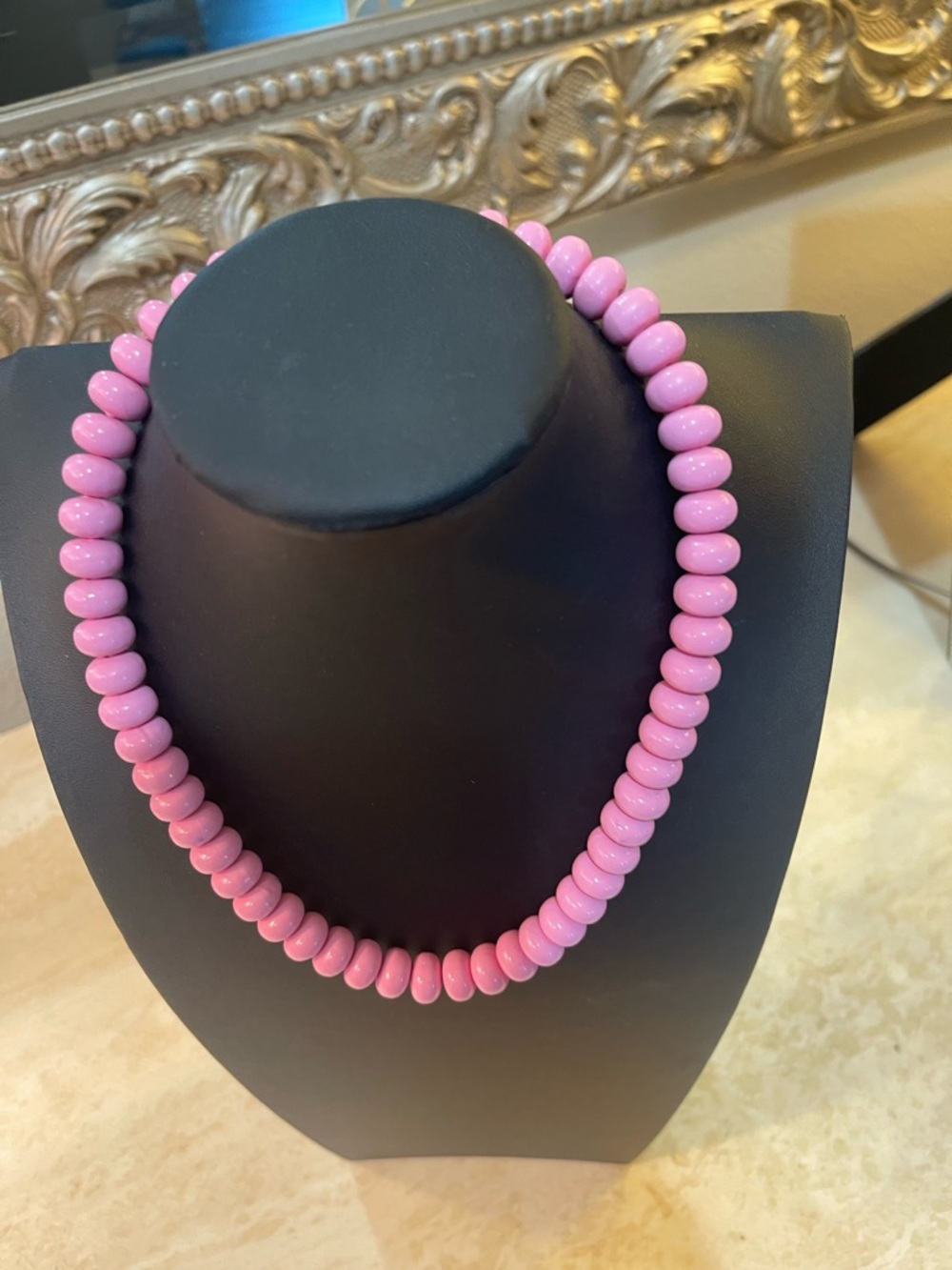 Pink Beaded Statement Necklace